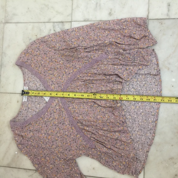 Hippie Rose Womens Sz/L Crinkle Peasant Boho Top - Picture 5 of 7